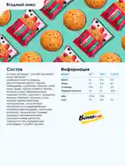 Печенье неглазированное овсяное "Ягодный микс" Bombbar, 40 гр