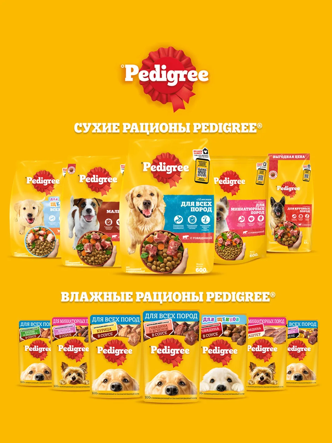 Влажный корм PEDIGREE® для щенков, говядина в соусе, 28 шт по 85г