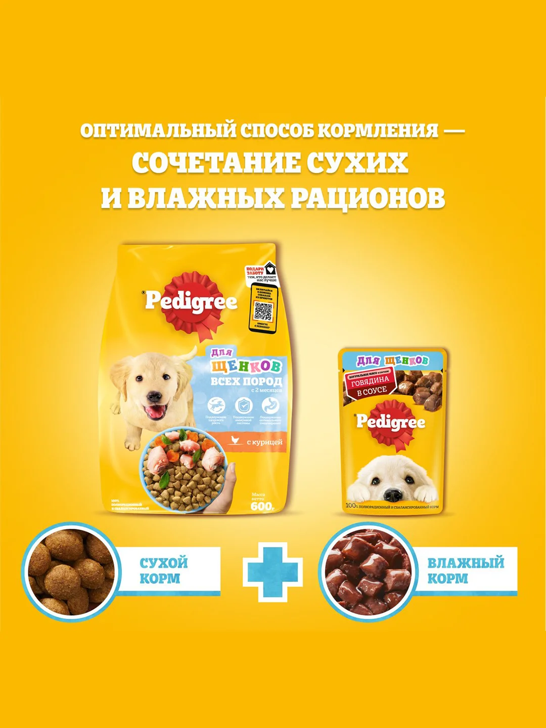 Влажный корм PEDIGREE® для щенков, говядина в соусе, 28 шт по 85г