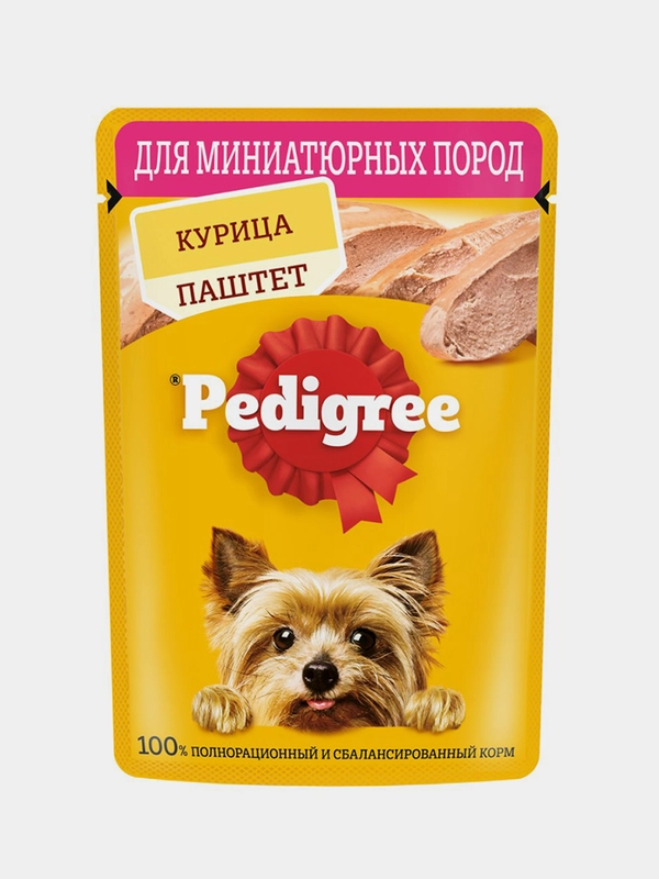 Влажный корм PEDIGREE® для миниатюрных собак, паштет с курицей, 28x80г