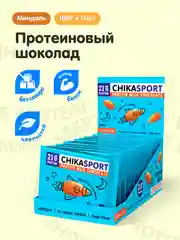 Протеиновый шоколад CHIKALAB молочный с миндалем, 100 гр