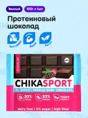Протеиновый шоколад CHIKALAB темный, 100 гр