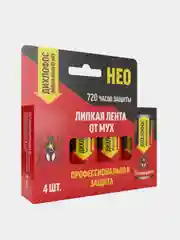Дихлофос НЕО, липкая лента для мух, 4 штуки