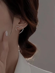 Серьги женские "Сердце", серьги пуссеты, минималистичные
