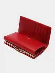 Красный женский кошелек из натуральной кожи