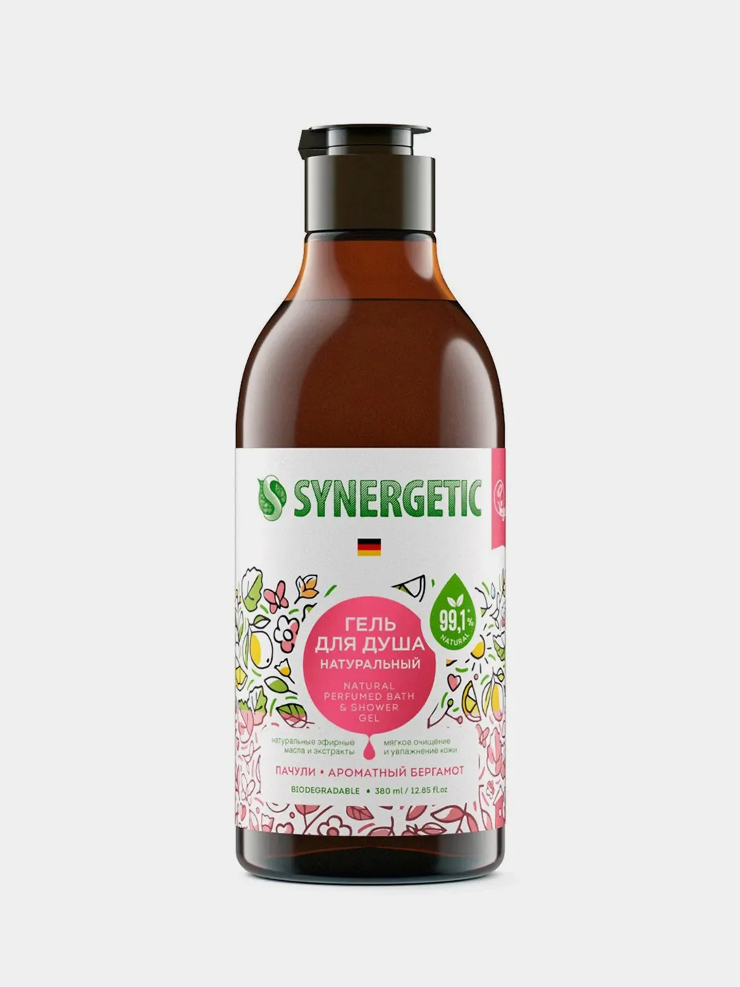 Подарочный набор SYNERGETIC гель для душа, полная коллекция ароматов, 380 мл, 5 штук