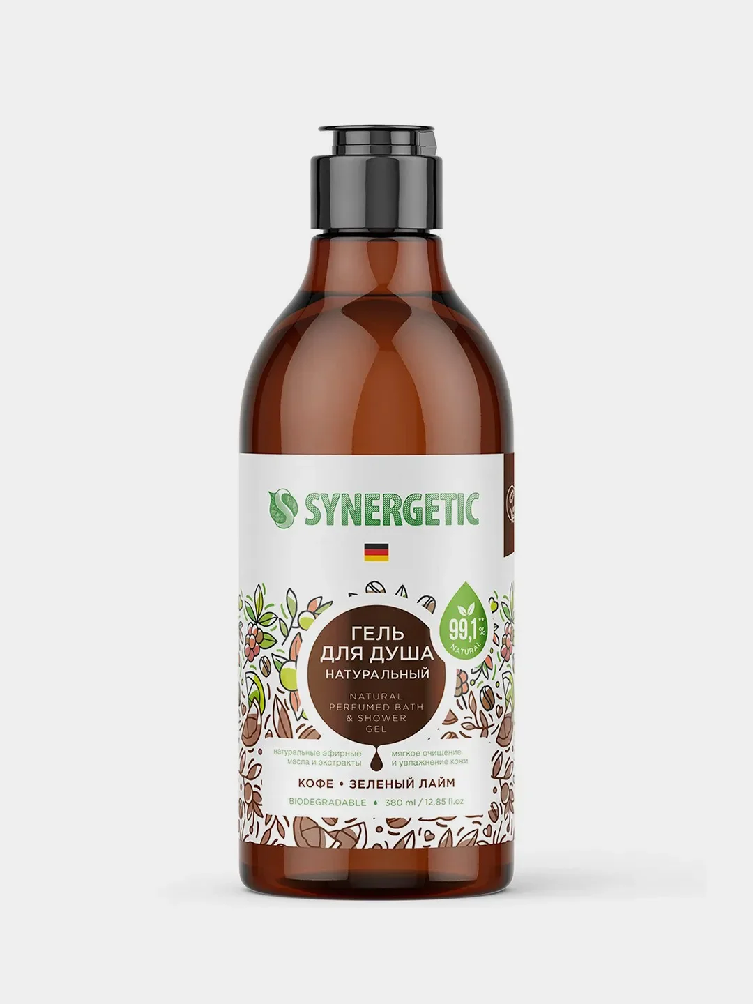 Подарочный набор SYNERGETIC гель для душа, полная коллекция ароматов, 380 мл, 5 штук