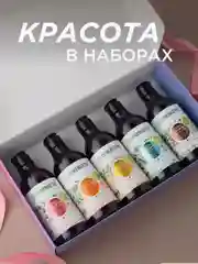 Подарочный набор SYNERGETIC гель для душа, полная коллекция ароматов, 380 мл, 5 штук