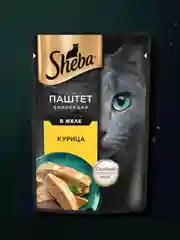 Влажный корм для кошек SHEBA® Нежный паштет в желе, с курицей, 28 шт по 75г