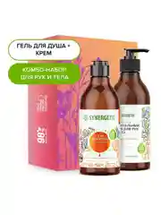 Подарочный набор SYNERGETIC "Комбо-набор для рук и тела", питание и увлажнение, 2*380 мл