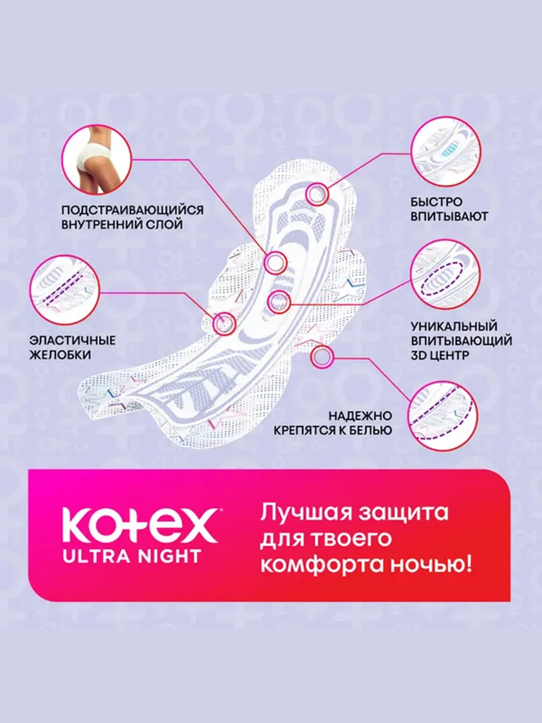 Гигиенические прокладки Kotex Ultra Ночные, 7шт.