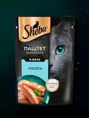 Влажный корм для кошек SHEBA® Нежный паштет в желе, с лососем, 28 шт по 75г