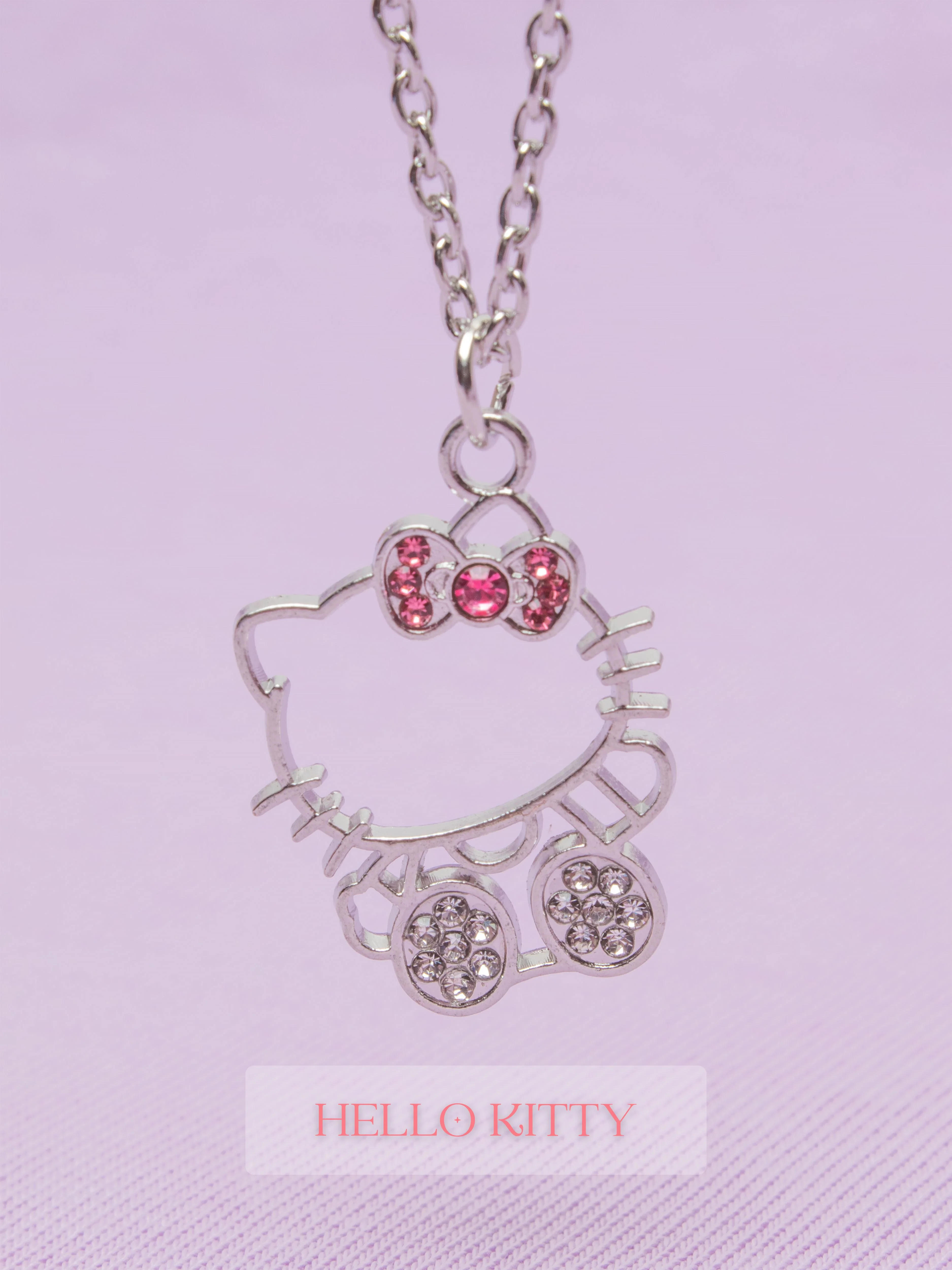 Алый цепочка с подвеской Hello Kitty, кулон для девочек, двойная подвеска