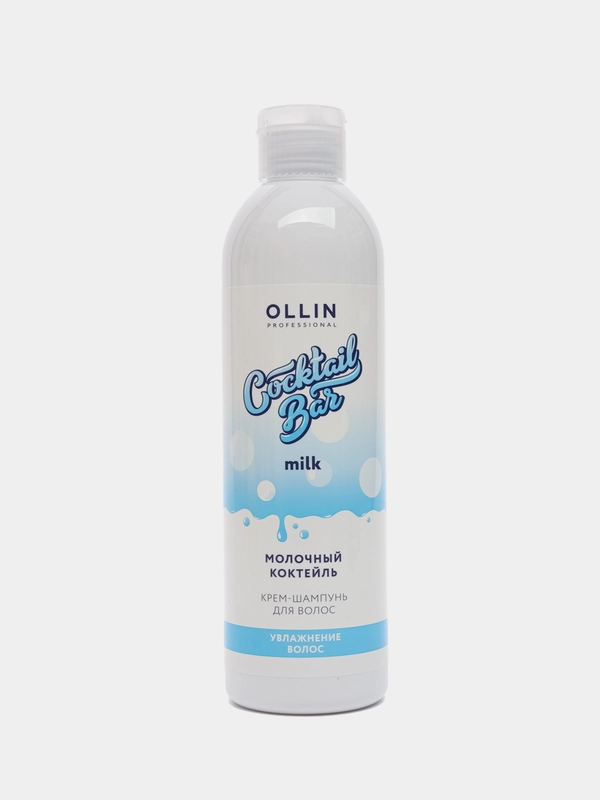 OLLIN PROFESSIONAL Крем-шампунь COCKTAIL BAR для увлажнения волос молочный коктейль 400 мл