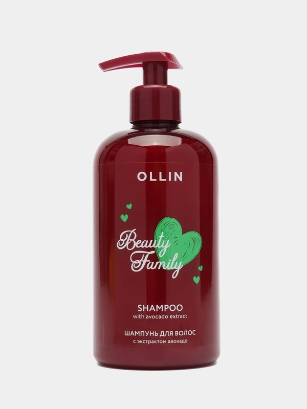 OLLIN Шампунь для ухода за волосами BEAUTY FAMILY с экстрактом авокадо 500 мл