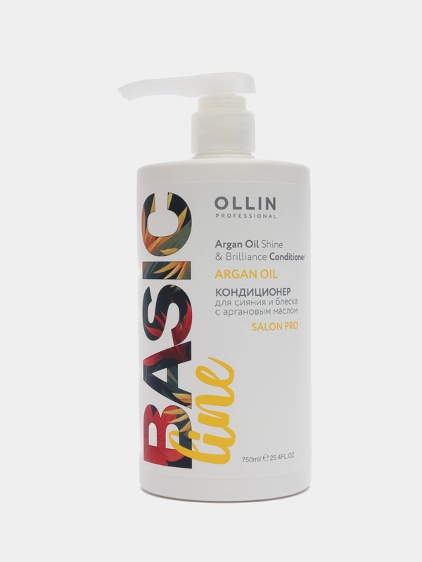 OLLIN PROFESSIONAL Кондиционер BASIC LINE для сияния и блеска с аргановым маслом 750 мл