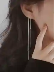 Серьги женские, длинные, серьги со стразами, серьги 2 в 1