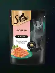Влажный корм для кошек SHEBA® с форелью. «Ломтики в желе. Форель», 28 шт по 75г