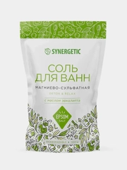 Соль для ванн магниево-сульфатная SYNERGETIC, с маслом эвкалипта