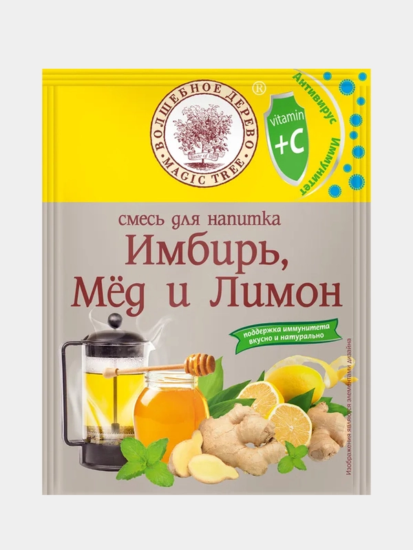Смесь для напитка ВОЛШЕБНОЕ ДЕРЕВО "Имбирь, мед и лимон", 35 г