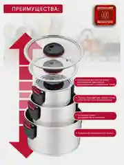 Набор кухонной посуды ATTRIBUTE ROYAL, 6 предметов