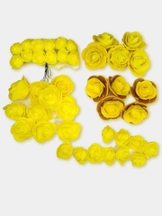 Розы из фоамирана, жёлтое ассорти, набор 42 штуки