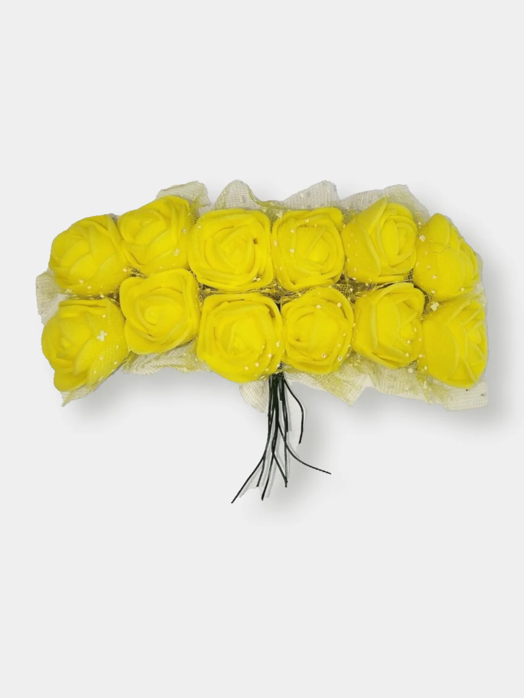 Розы из фоамирана, жёлтое ассорти, набор 42 штуки