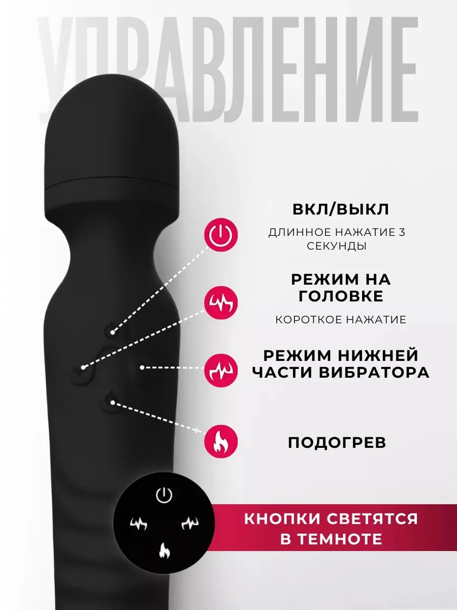 Черный вибратор микрофон двусторонний с подогревом