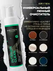 Очиститель кожи, текстиля, велюра в салонае автомобиля KRYTEX INTERIOR CLEAN 200 мл
