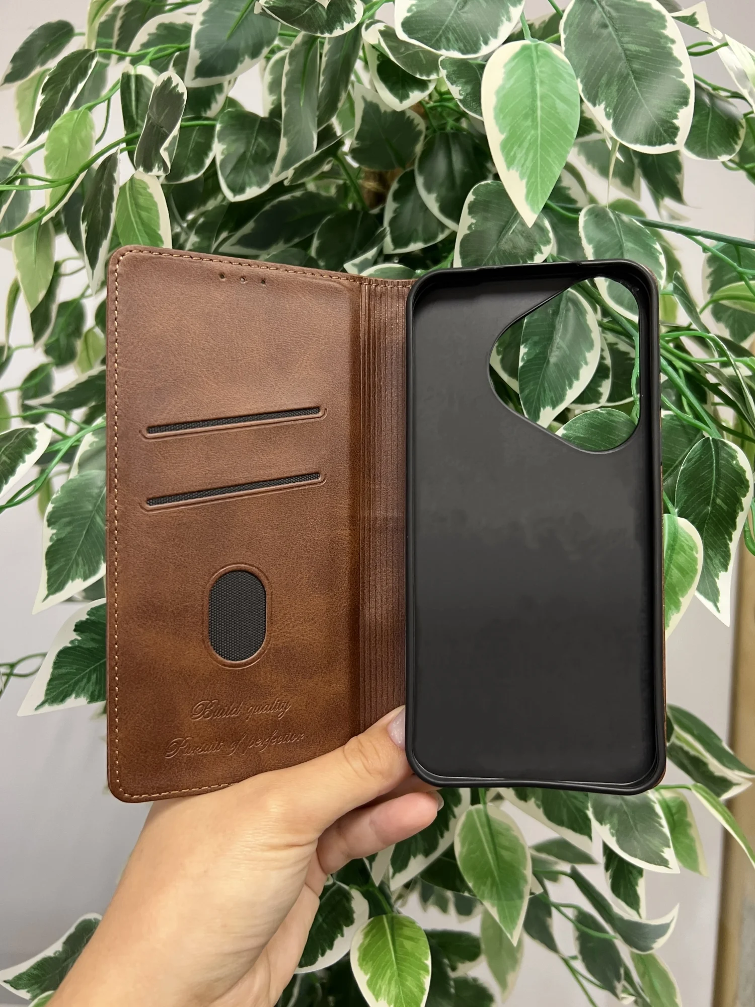 Тёмно-коричневый чехол книжка elitcase для Huawei Pura 70 / Хуавей Пура 70