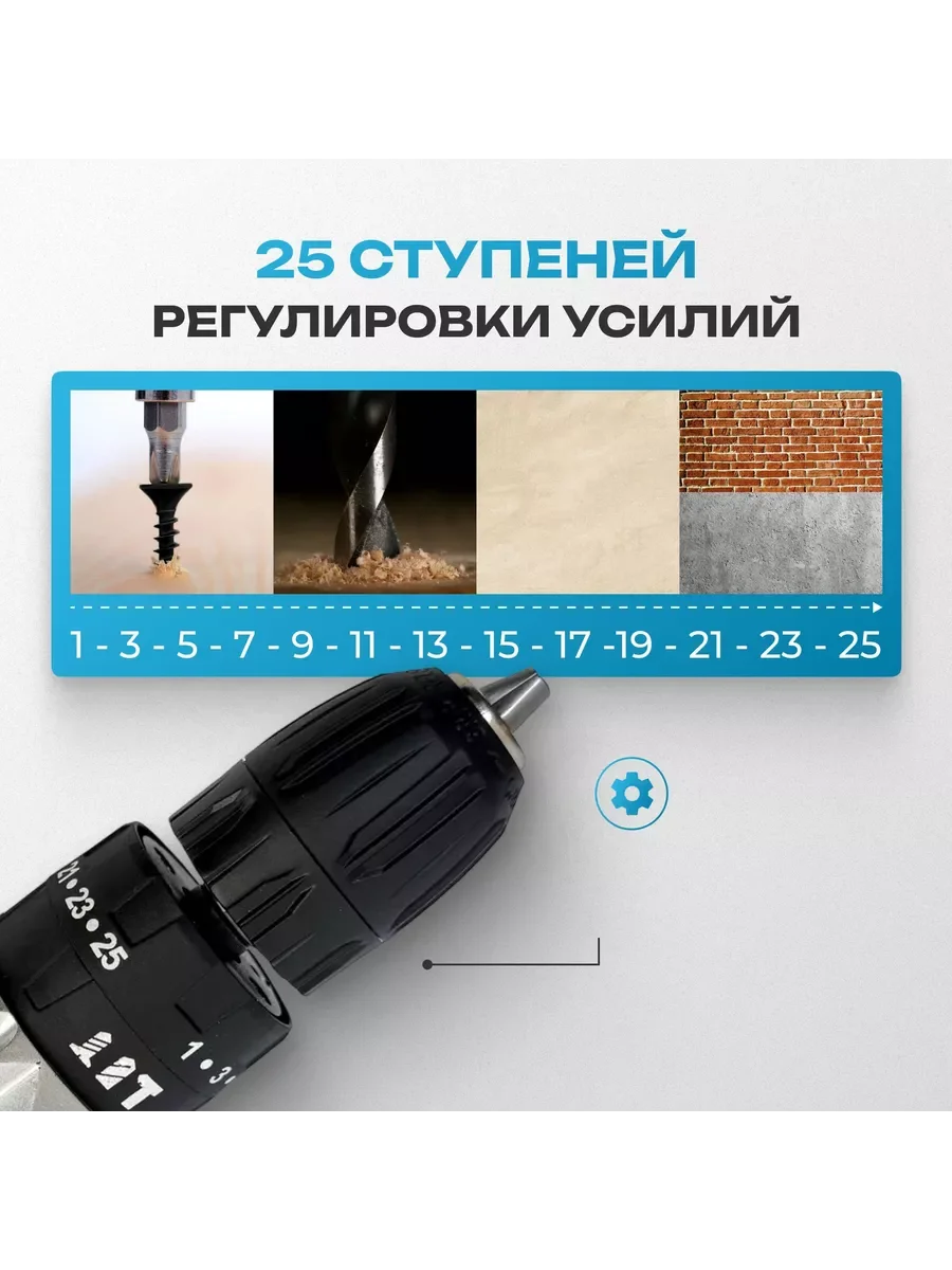 Черный аккумуляторный шуруповерт-дрель