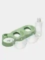 Мятный миска с автопоилкой для кошек и собак, с наклоном, тройная