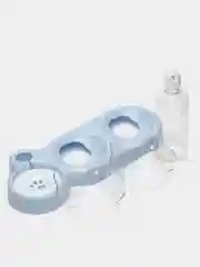 Лазурный миска с автопоилкой для кошек и собак, с наклоном, тройная