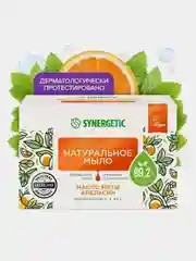 Натуральное туалетное мыло Synergetic "Масло мяты и апельсин", 90 гр