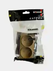 Розетка двухместная Stekker Катрин GLS10-7113-08, с защитной шторкой, 250В, 10А, золото