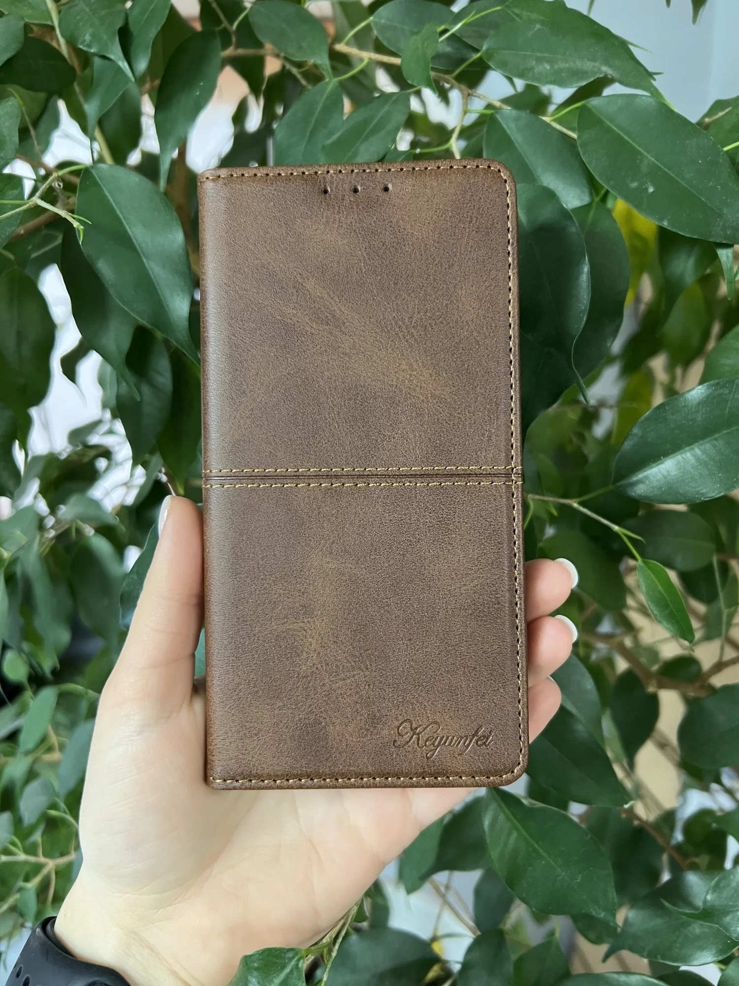 Тёмно-коричневый чехол книжка elitcase для Huawei P60 и P60 Pro / Хуавей Р60 и Р60 Про