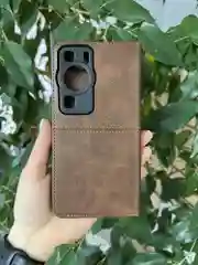 Тёмно-коричневый чехол книжка elitcase для Huawei P60 и P60 Pro / Хуавей Р60 и Р60 Про