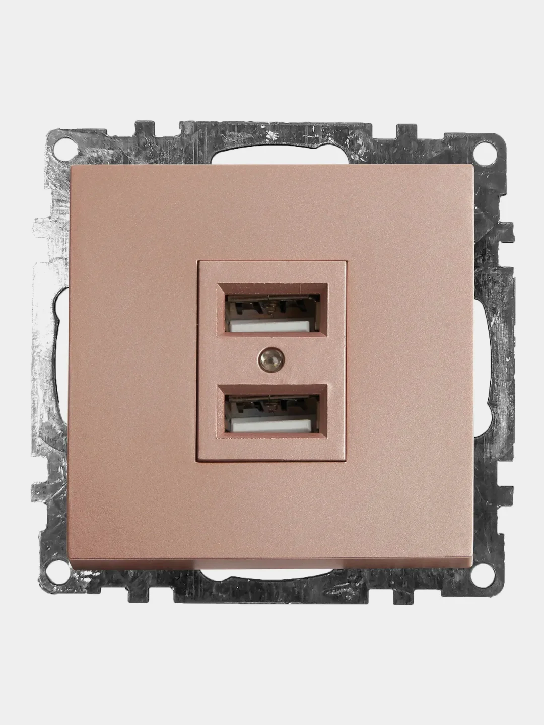 Розетка двухместная USB Stekker Катрин GLS10-7115-02, 250 В, 2.1 А, шампань