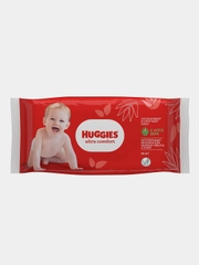 Влажные салфетки Huggies Ultra Comfort, с алоэ, 56 штук