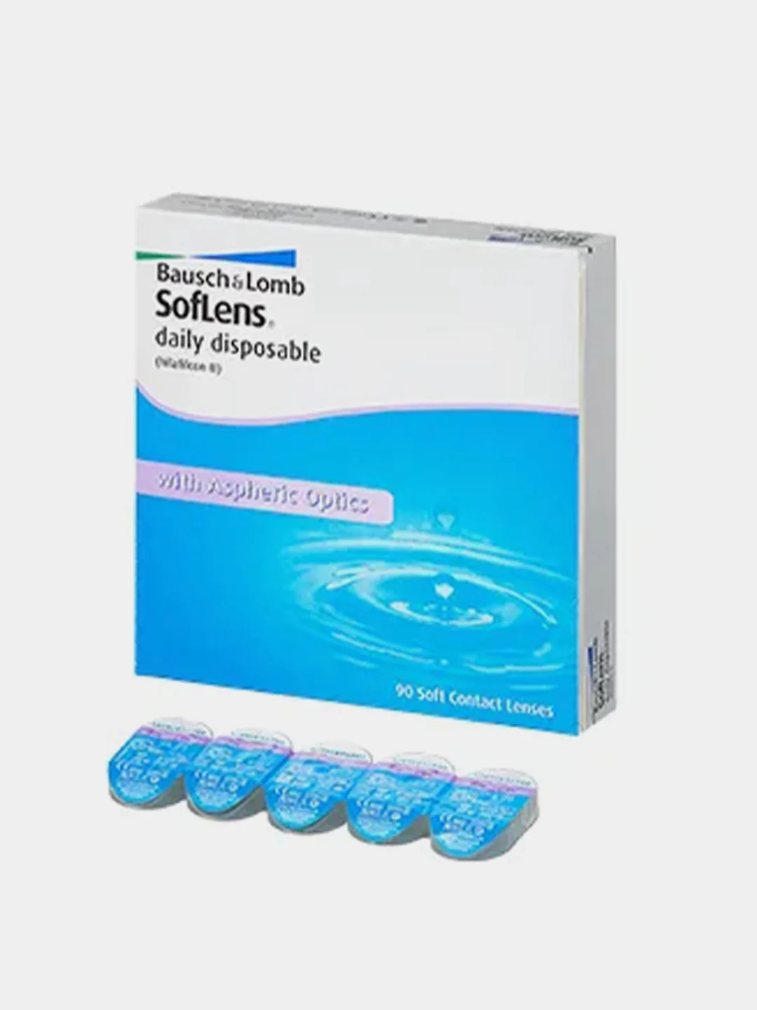 Контактные линзы Baush+Lomb SofLens Daily Disposable, однодневные, ВС 8.6, 90 штук