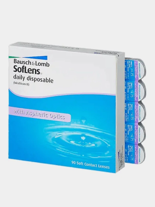 Контактные линзы Baush+Lomb SofLens Daily Disposable, однодневные, ВС 8.6, 90 штук