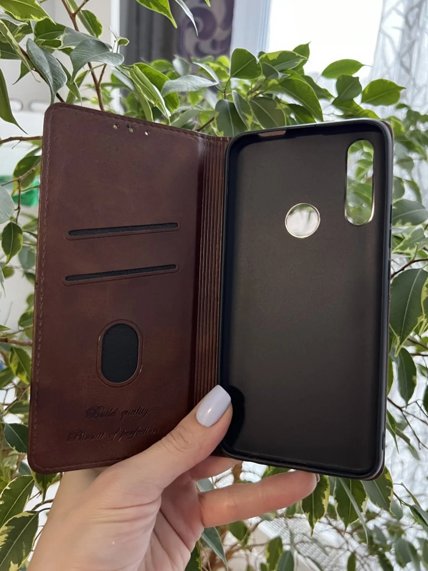 Тёмно-коричневый чехол книжка elitcase для Huawei P Smart Z и Honor 9X / Хуавей Р Смарт З и Хонор 9Х