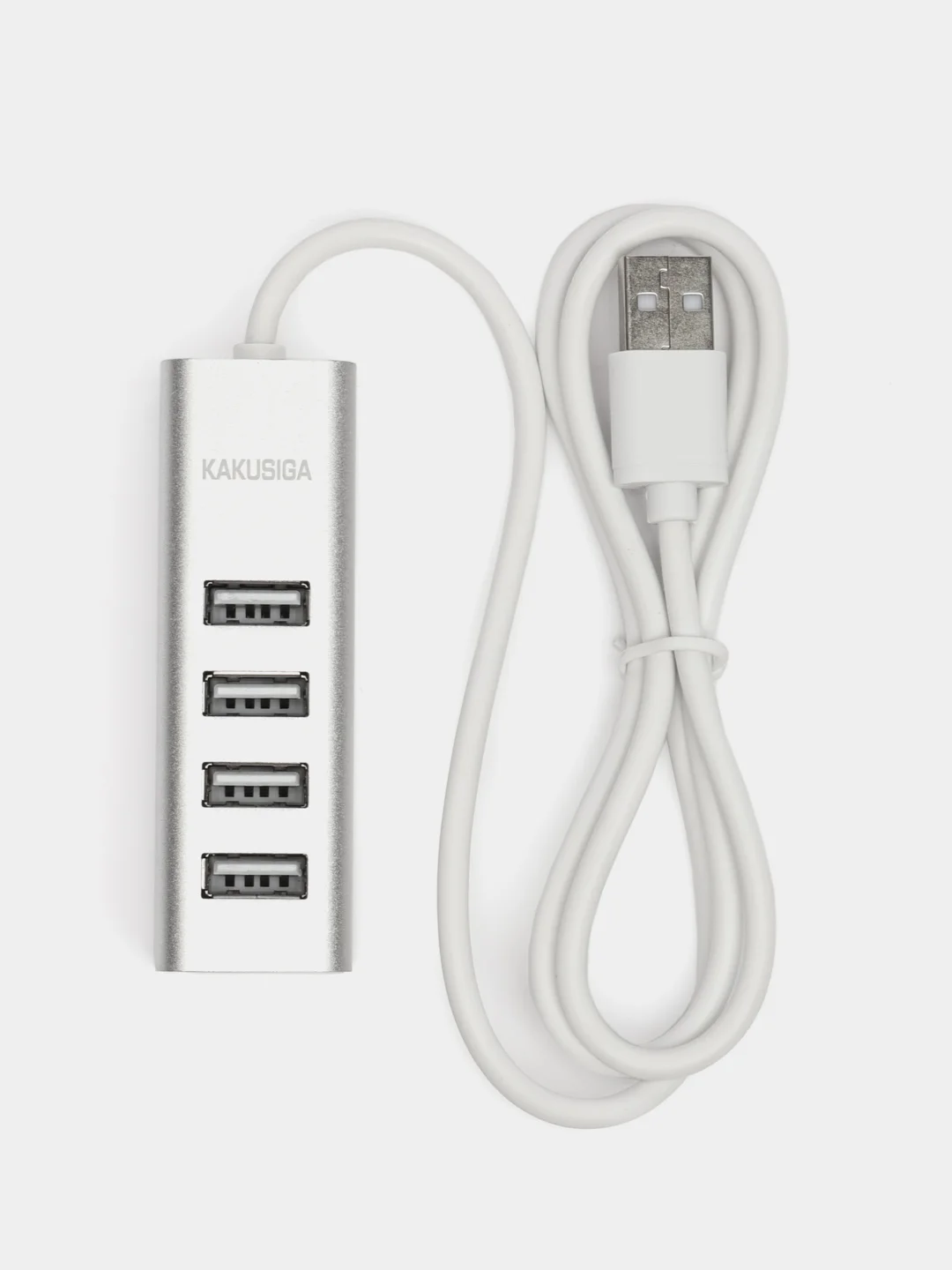 Серебряный хаб, адаптер, разветвитель 4 USB HUB - Type-A 2.0