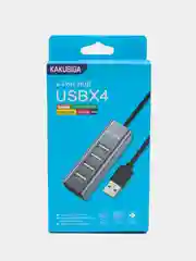 Серый хаб, адаптер, разветвитель 4 USB HUB - Type-A 2.0