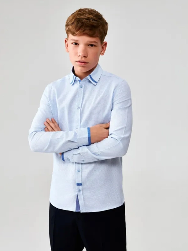 Рубашка детская для мальчиков ACOOLA Shoppert1, голубой, хлопок