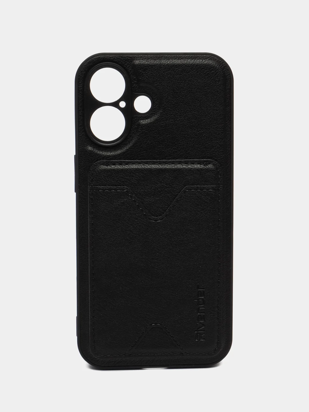 Черный кожаный чехол для iPhone 16/16 Plus/16 Pro/16 Pro Max, с карманом для карт