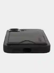 Черный кожаный чехол для iPhone 16/16 Plus/16 Pro/16 Pro Max, с карманом для карт
