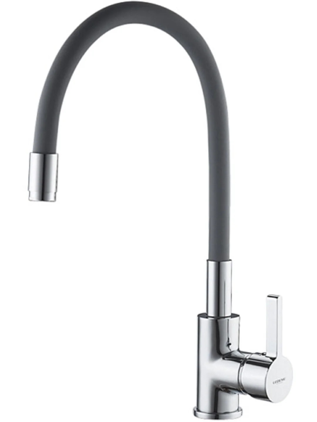 Серый смеситель для кухни с гибким изливом Ledeme L4898