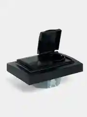 Розетка 2-местная с крышкой Stekker Эрна PST16-9015-03, с заземлением, черный