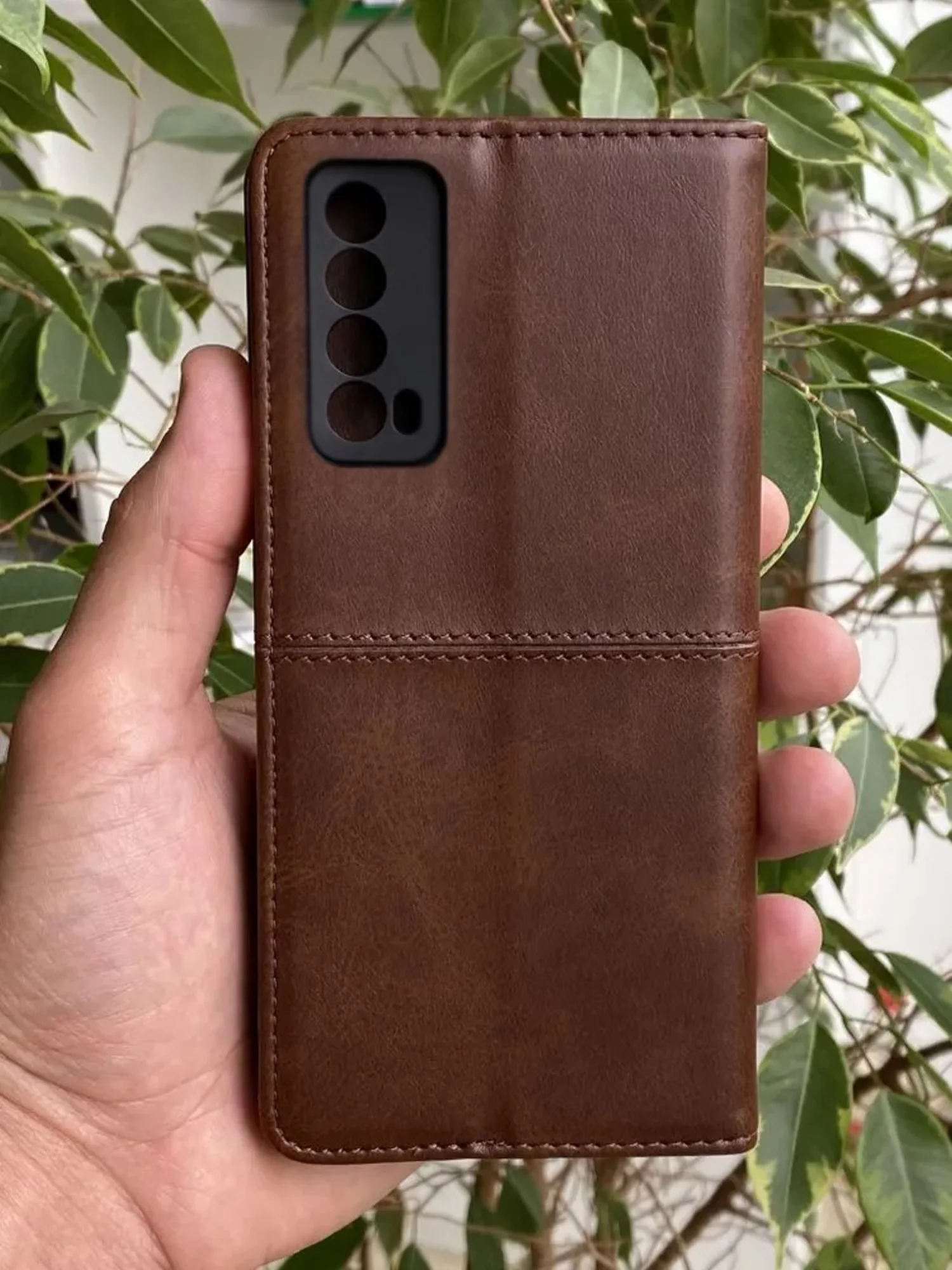 Тёмно-коричневый чехол книжка elitcase для Huawei P Smart (2021) и Huawei Y7a